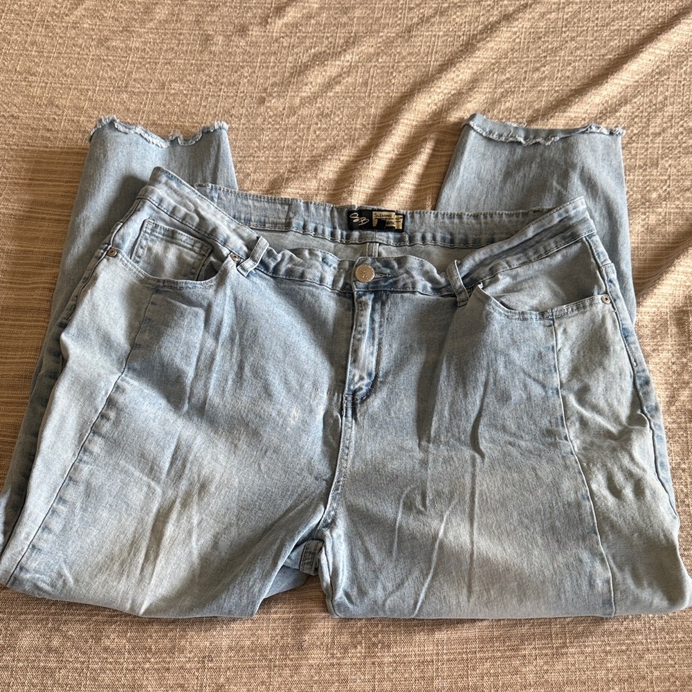 Suzanne Betro Light Blue Straight Leg Jeans